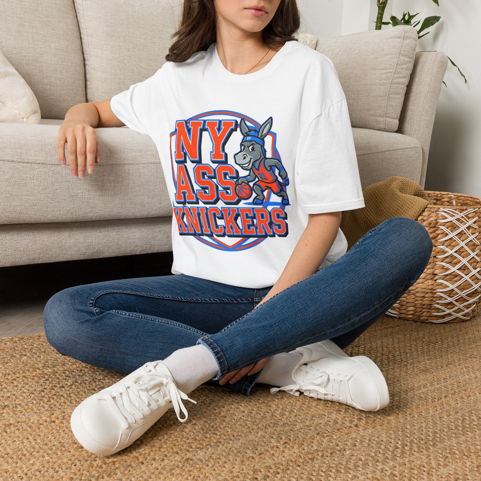 NY Ass Knickers T-Shirt — Retro Mascot Graphic Tee