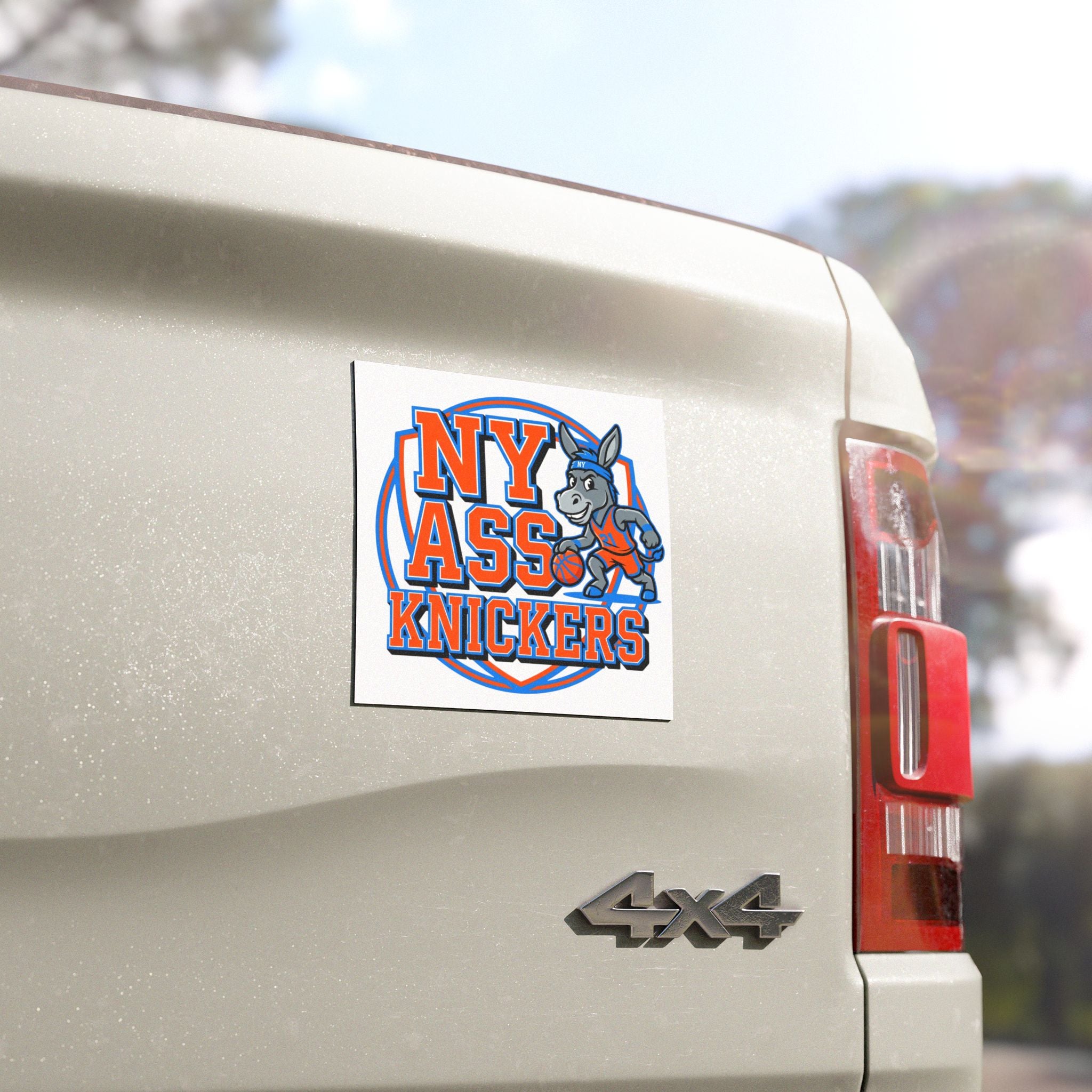 NY Ass Knickers Car Magnet — Funny Sports Mascot Magnet for Fans