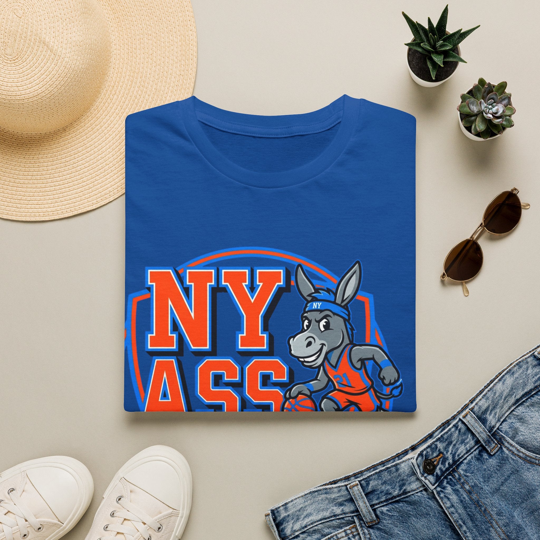 NY Ass Knickers T-Shirt — Retro Mascot Graphic Tee