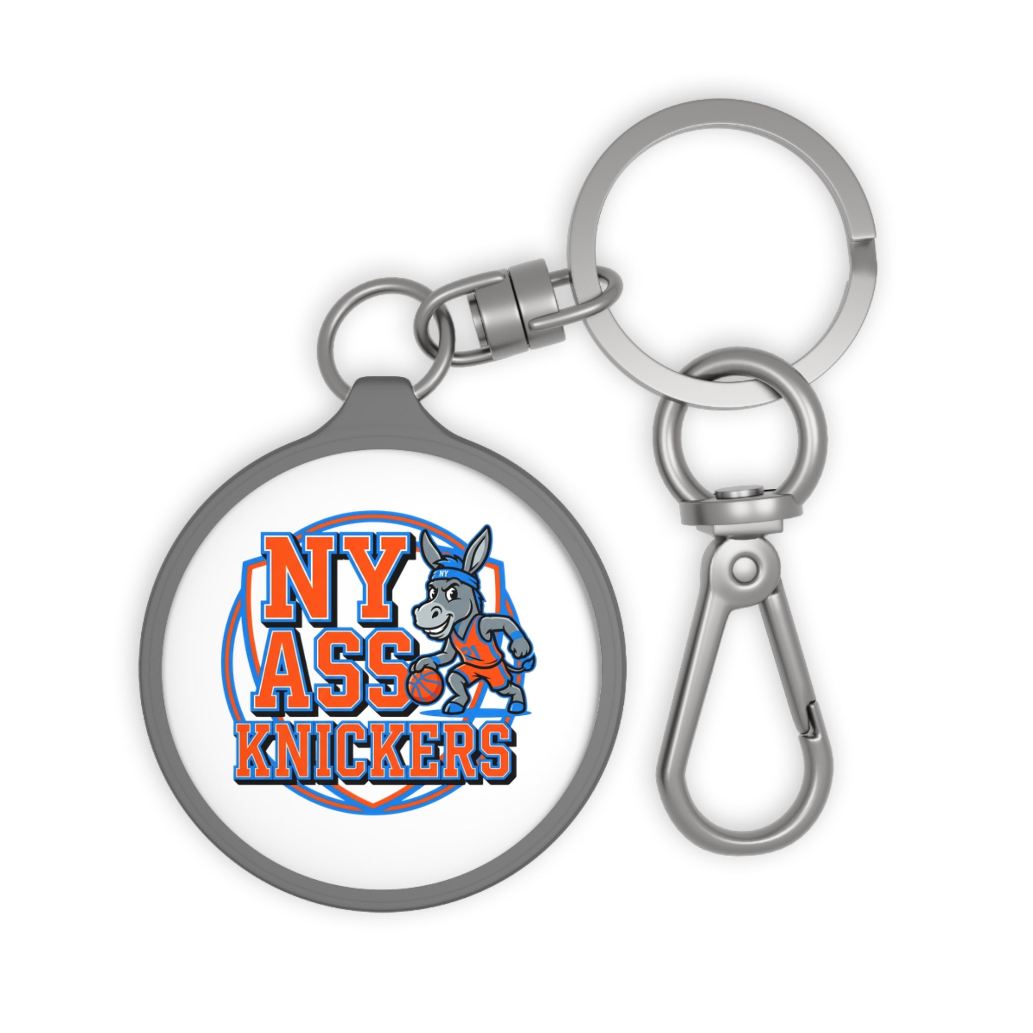 Keyring Tag — "NY Ass Knickers" Funny Sports Logo Keychain