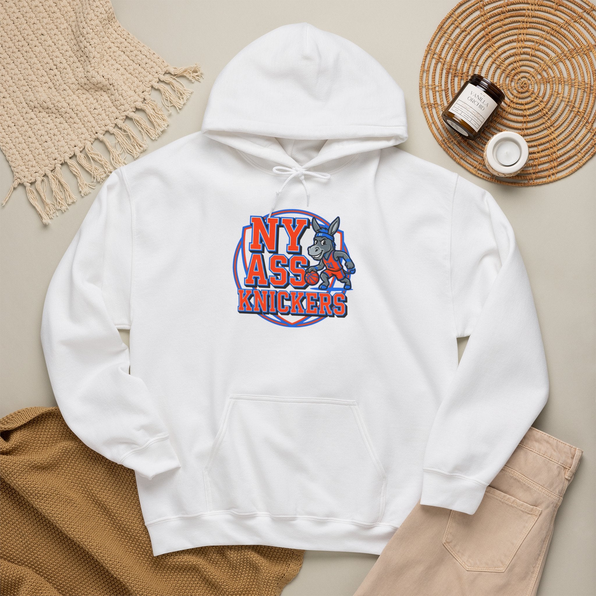 Hoodie — NY Ass-Knickers Retro Basketball Logo Hoodie with Number 11