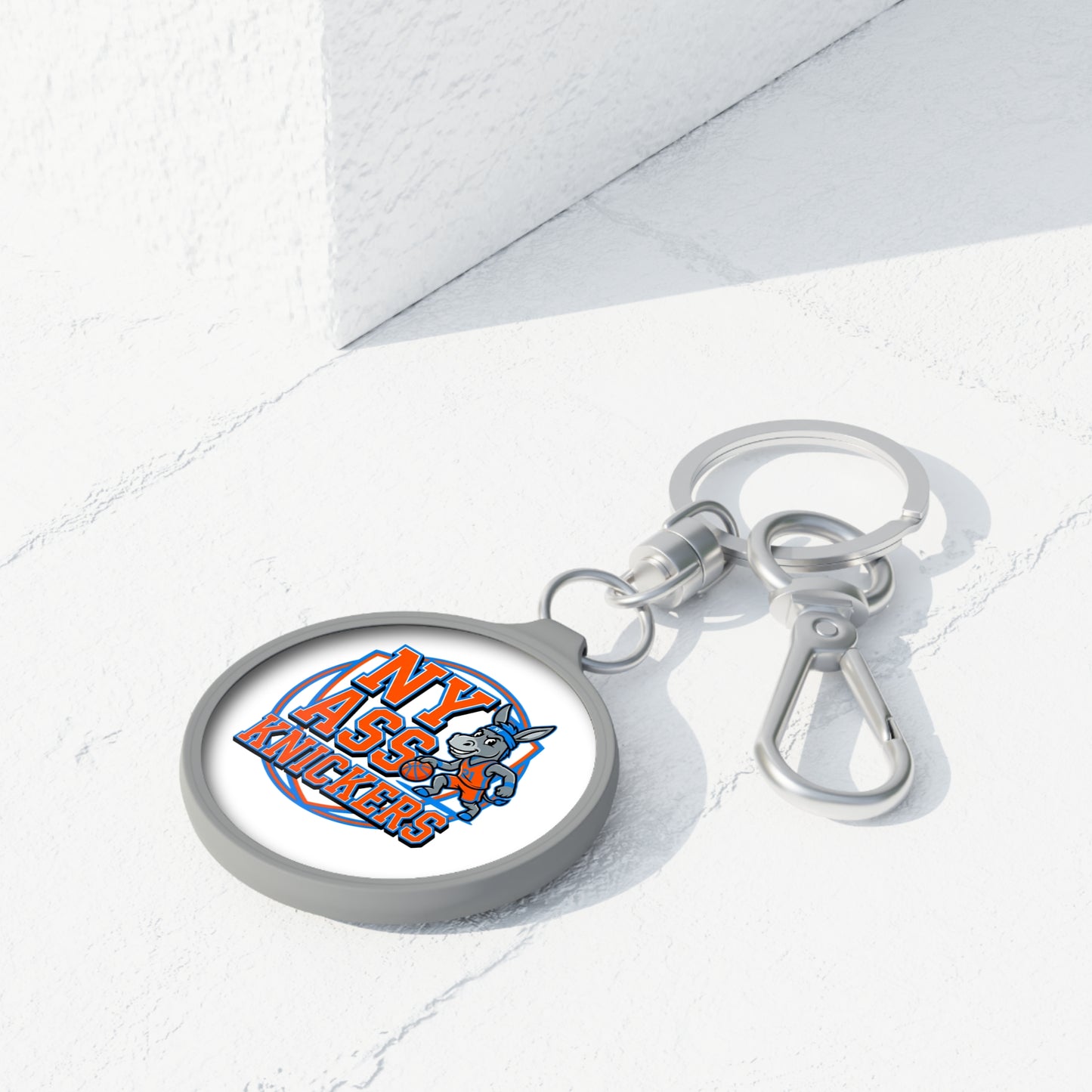 Keyring Tag — "NY Ass Knickers" Funny Sports Logo Keychain