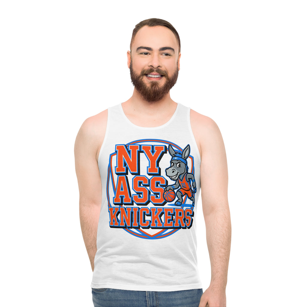 NY Ass Knickers Tank Top — Funny Basketball Mascot Jersey Tee